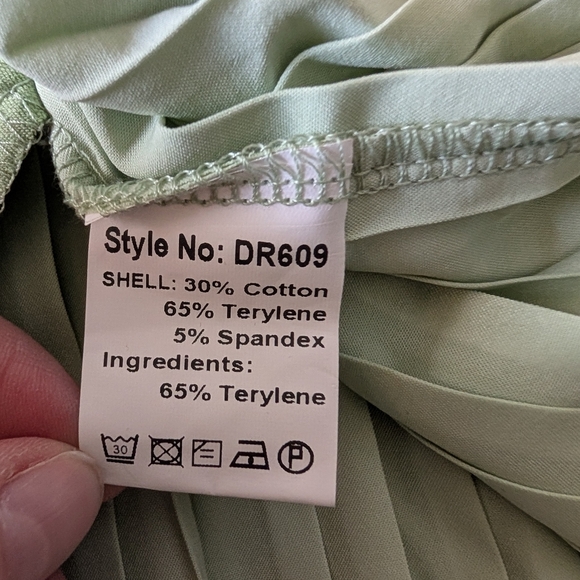 EXLURA T-Shirt Dress with Pleated Hem with Pockets Light Green Plus Size 2X NWT - Picture 13 of 13